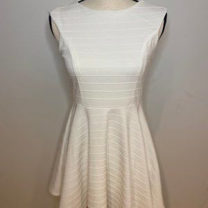 White formal dress with stripe design+low back s11
